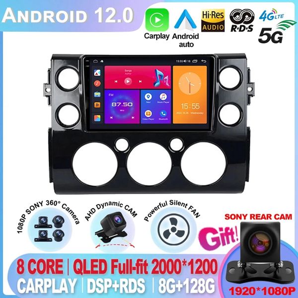 

for toyota fj cruiser j15 2006 - 2020 sony cam qled ips dsp android auto android 12 car radio multimedia video player navigation-2