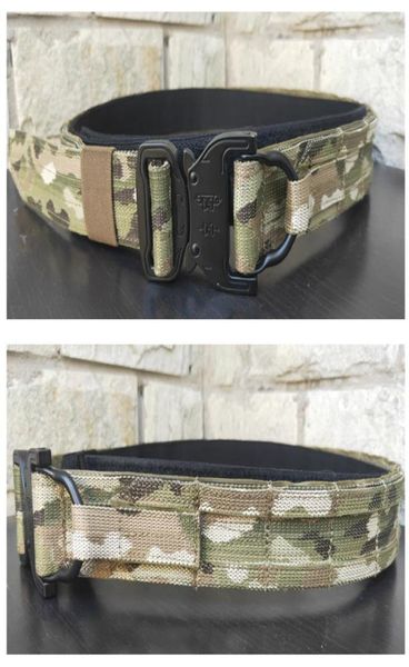 

multicam army belt tactical molle shooting fighter belt combat gear hunting double layer hard 38cm wide6669617, Black;gray