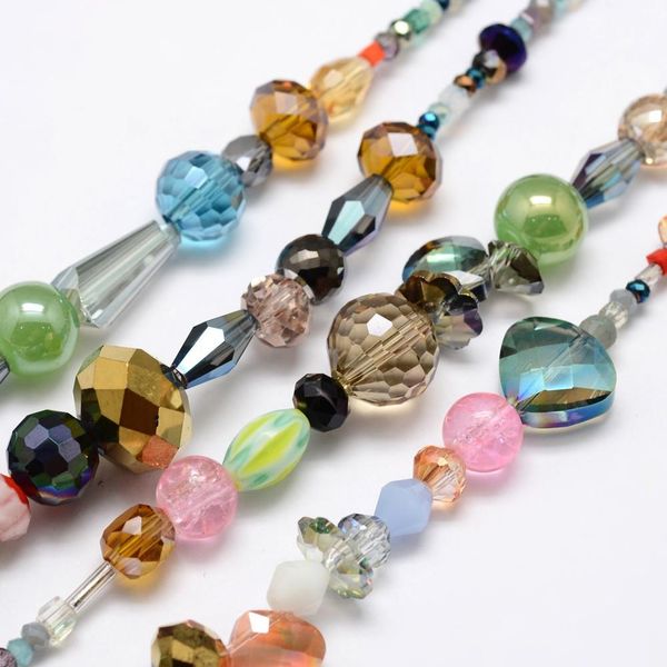 

crystal 20 strands electroplate glass bead mixed shapes for vintage women necklace bracelet diy jewelry making supplies 2 ~16x2~16mm