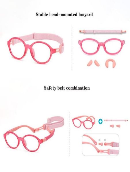 

anti blue light kids glasses children silicone goggles soft frame frame computer eyeglasses for boy girls3369320, White;black