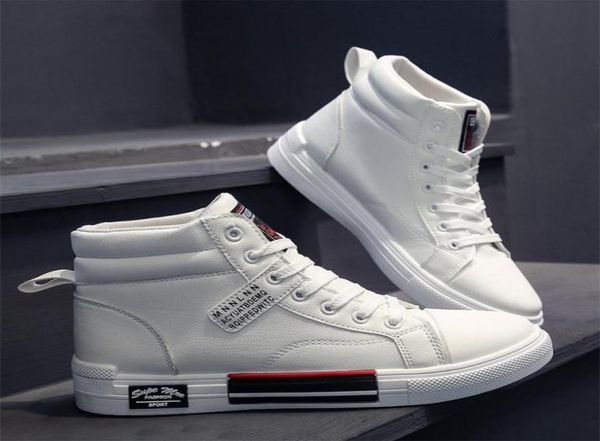 

fashion leather mens canvas shoes autumn highcasual for men nonslip student male sneakers winter footwear 2208107072464, Black