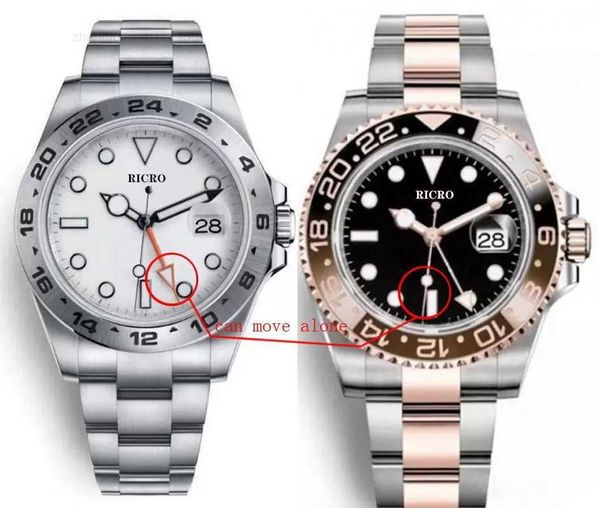 

men's mechanical sports watch 42mm 40mm dial ceramic ring mouth folding buckle 316 fine steel automatic movement, Slivery;black