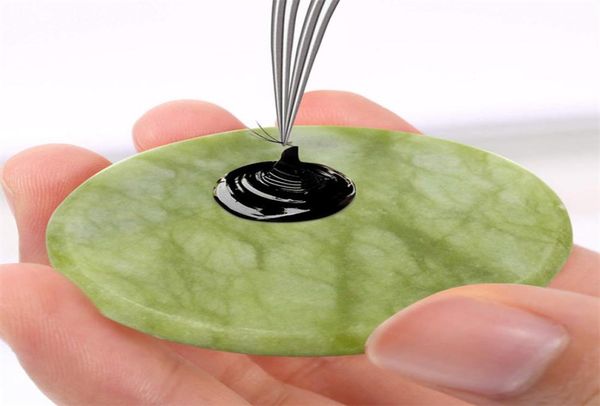 

jade stone holder lash glue adhesive pallet eyelashes makeup eyelash extension grafting tool5929982