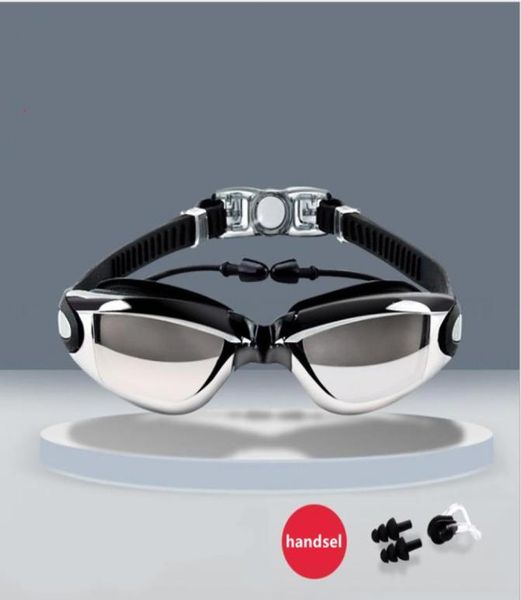 

hd waterproof antifog large frame electroplating goggles swimming accessories9702697