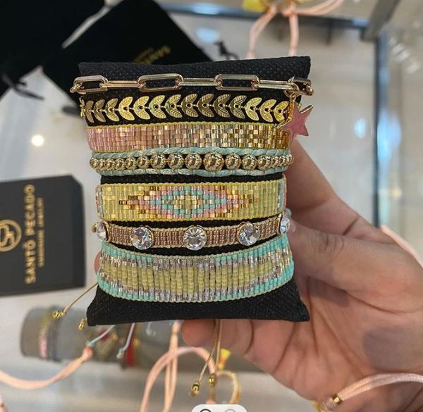

bangle new summer holiday miyuki seed beads bracelet handmade design color adjustable women's bracelet, Black