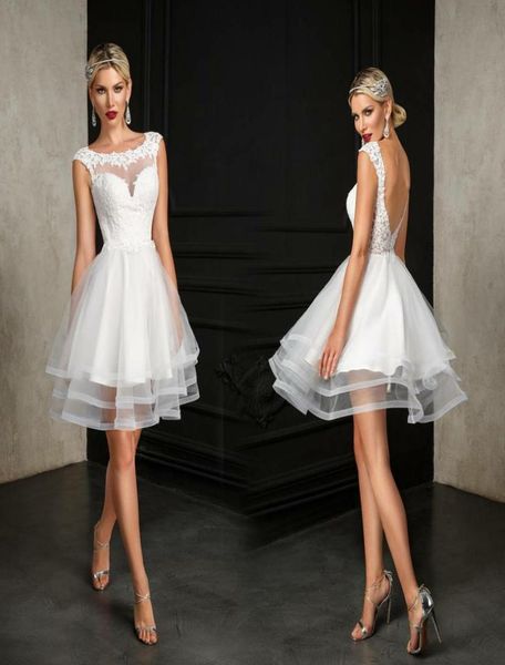 

2019 short prom dresses jewel lace appliques backless cocktail party evening dresses bien savvy custom made bridal gowns5060391, Black