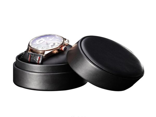 

black leather watch storage boxes case single organizer case new brand roll watch gift7525979, Black;blue