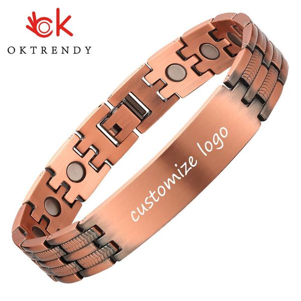 

bangle personalize id name bracelet copper magnetic bracelets for men women adjustable wristband bracelet bangle metal jewelry gift, Black