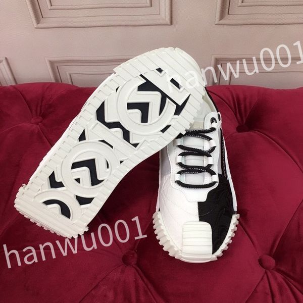 

new designer fashion mens casual shoes striped vintage shoes vintage trainers lace-up platform sneaker, Black