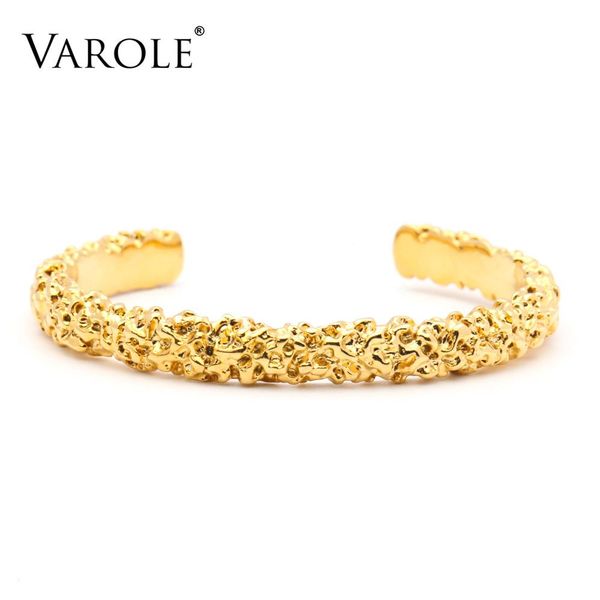 

bangle varole punk open cuff bracelets for women gold color armband bangle fashion jewelry for girls gift, Black