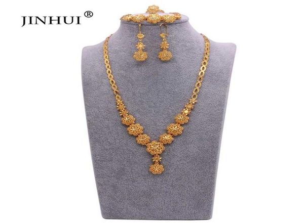 

indian luxury 24k gold plated designer girl jewelry sets necklace earring dubai wedding bridal jewelery set gifts for women 2201196901960, Black