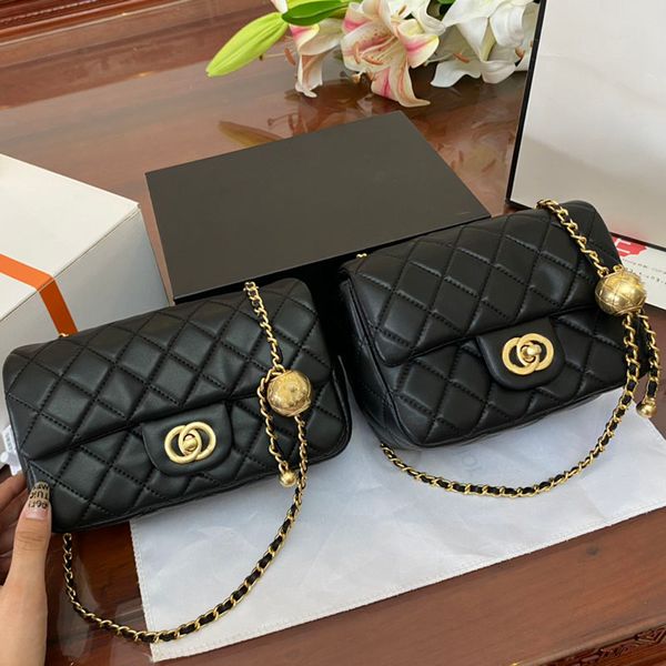 

bag crossbody designer cf handle wallet on chain adjustable lenth exquisite retro the tote bag gold matel ball lambskin handbag daily shoppi