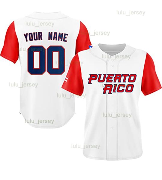 

custom baseball jersey 2023 world classic shirts printed personalized name number softball red-white uniforms for men women youth, Blue;black