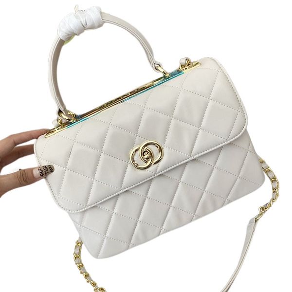 

luxurys designer bag cf handle the tote bag wallet gold chain matel logo vintage exquisite retro lambskin crossbody white black daily shoppi