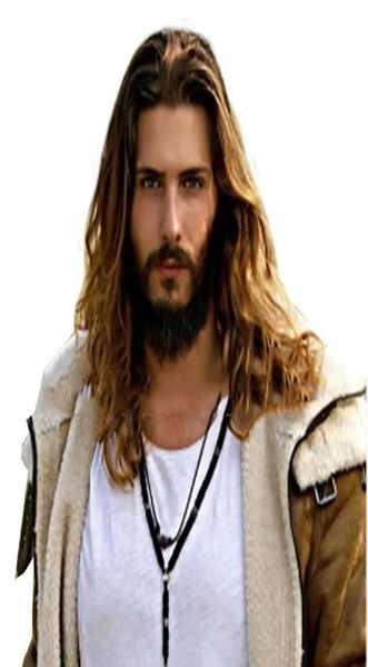 

synthetic wigs hair curly middle part dark brown men wig 24 inch long5683773, Black