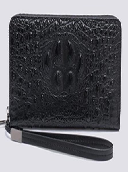 

new men long wallets real leather crocodile grain hard shell 20cm length business casual cluth wallets multislots single zipper7634128, Red;black