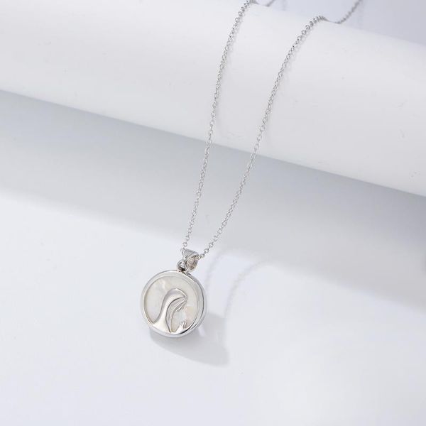 

necklaces 925 sterling silver natural white shell religious prayer lady necklace european or american virgin mary portrait pendant jewelry