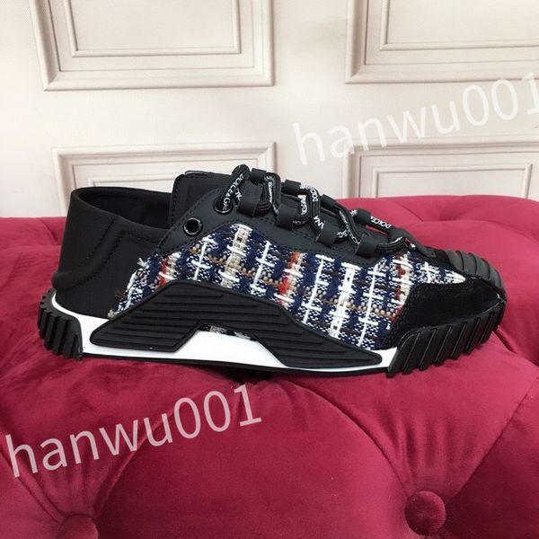 

new luxury designer casual shoes mens vintage trainers striped sneakers women fashion shoes lace-up platform sneaker, Black