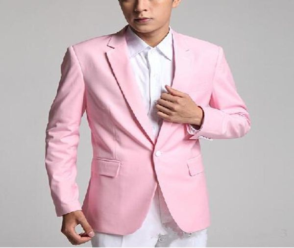 

new arrival groom tuxedos one button pink notch lapel groomsmen man suit mens wedding suitsjacketpantstie 7375570833, Black;gray