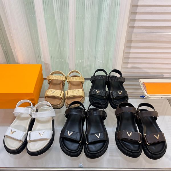 

designer women mens sandals 100% real leather womens slides crystal calf leather casual shoes quilted platform summer beach slipper 35-42, Black