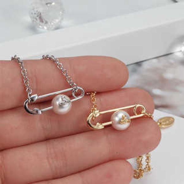 

vivienne empress dowager nancy saturn pins pearl bracelets star style punk fashion, Golden;silver