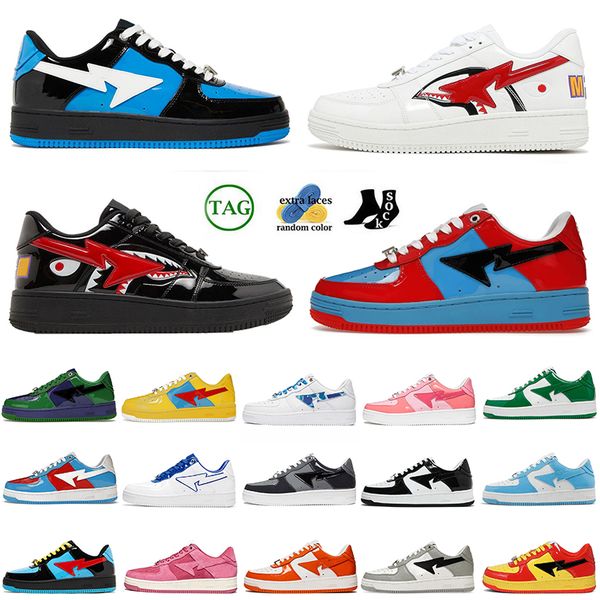 

r stas sk8 sneakers casual shoes sports fashion luxury womens mens patent leather black abc caoms blue color camo combo pink orange platfrom