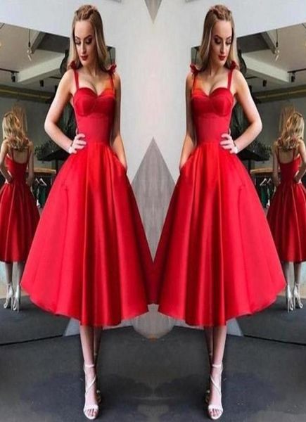 

modest knee length red cocktail dresses spaghetti a line ruffles short homecoming dresses prom gowns with zipper back b298335635, Black