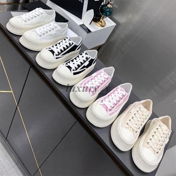 

designer platform shoes women canvas sneakers flat outdoor lace sneaker woven upper versatile design soft sole lace up loafers, Black