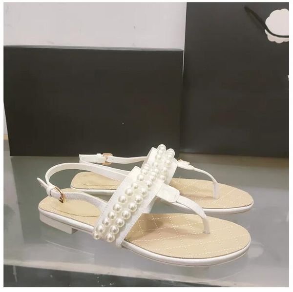 

flip-flops one line strap clip sandals women's flat low heel thick heel shoes anti-pearl chain decoration simple travel home walking sh, Black