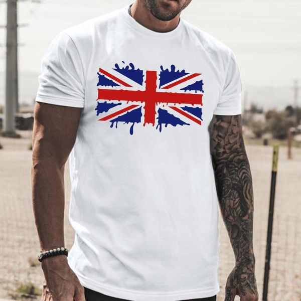 

men's t shirts male summer england flag printed shirt blouse round neck short sleeve zxnp, White;black