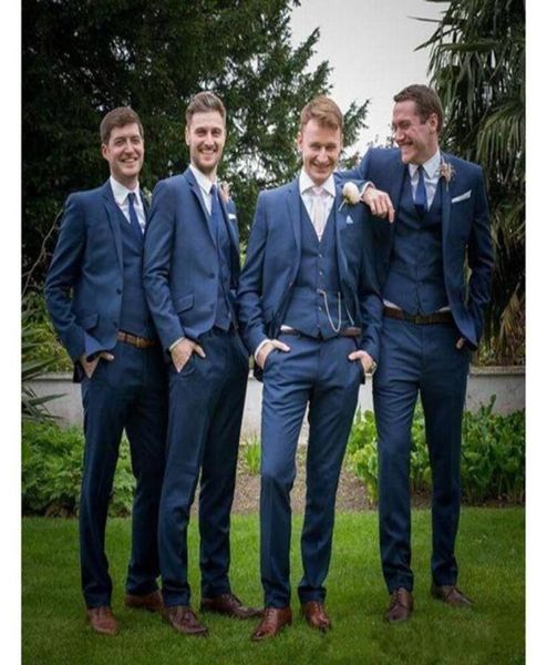 

new custom royal blue men suits wedding slim fit tuxedo 3 piece jacketpantsvest skinny tailor suits groom 6419438951, Black;gray
