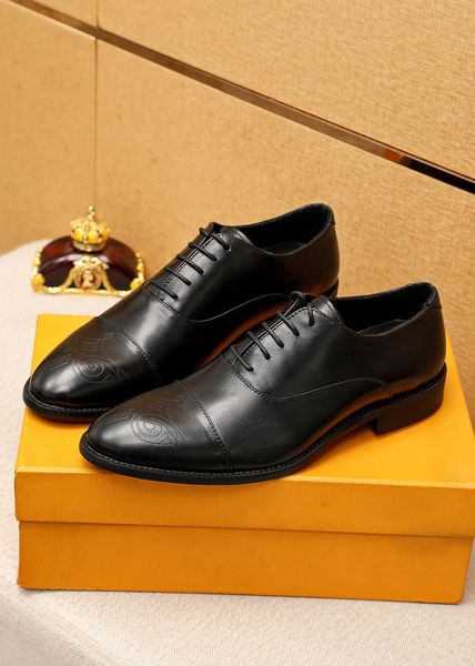 

new 2023 men dress shoes fashion handmade brogue party wedding oxfords men's brand designer lace up formal flats size 38-46, Black