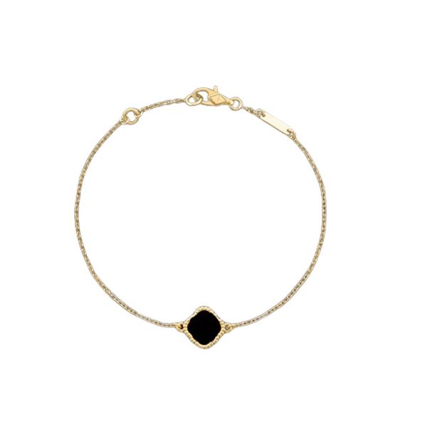 

bracelet designer single pendant bracelet jewelry luxury clover bangle fashion classic bracelet valentine's day gift engagement jewelry, Black