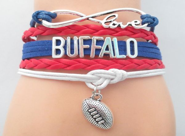 

jewelry infinity love buffalo football team bracelet royal blue red white sports friendship bracelets b090516766021, Golden;silver
