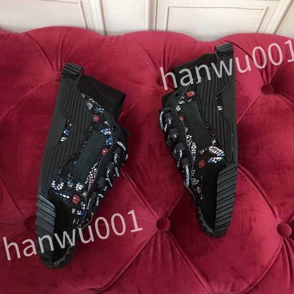 

new designer casual shoes mens vintage trainers striped sneakers women fashion shoes lace-up platform sneaker, Black