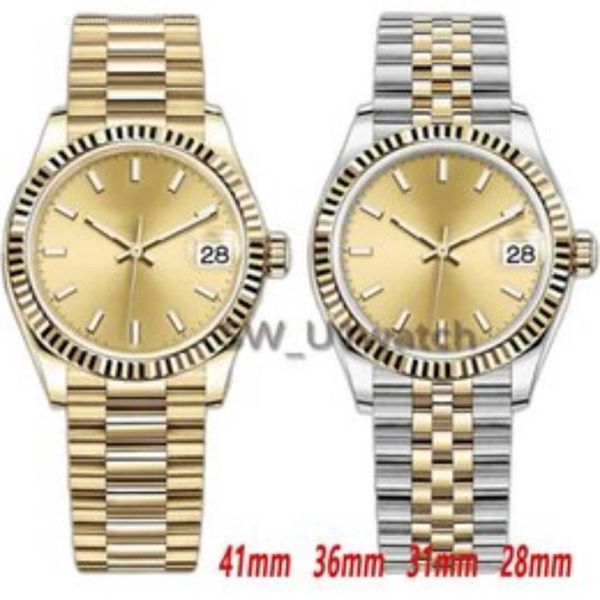 

date mens ladies gold watch 41mm 36mm 31mm 28mm stainless steel bracelet automatic mechanical quartz water resistant luminous designer watch, Slivery;black