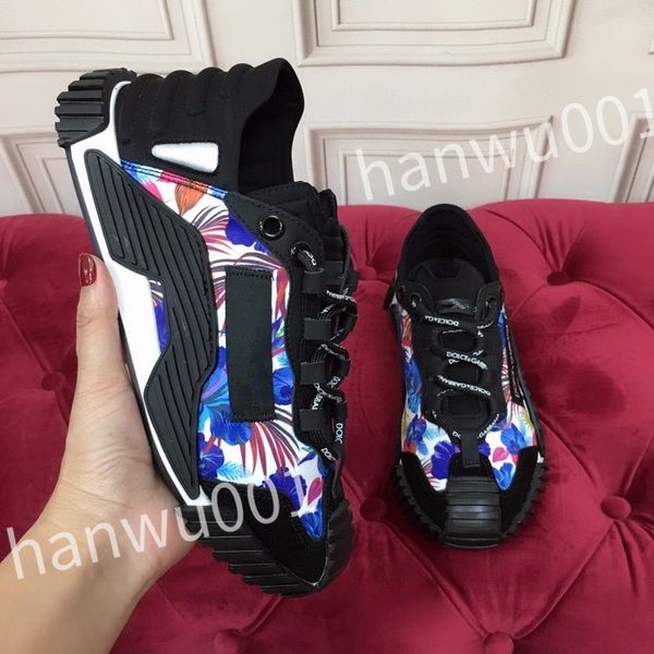 

luxurys designer fashion mens casual shoes striped vintage shoe vintage trainers lace-up platform sneaker, Black