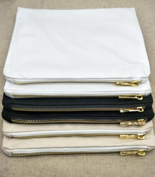 

1pc 7x10in blank 12oz cotton canvas makeup bag with metal zip for diy print blackwhitenatural canvas cosmetic bag with lining in6312036
