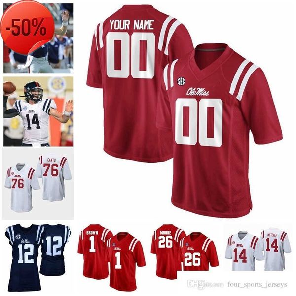 

ncaa ole miss rebels college football jerseys dk metcalf jersey scottie phillips isaiah woullard laquon treadwell chad kelly jerseys custom, Black;red