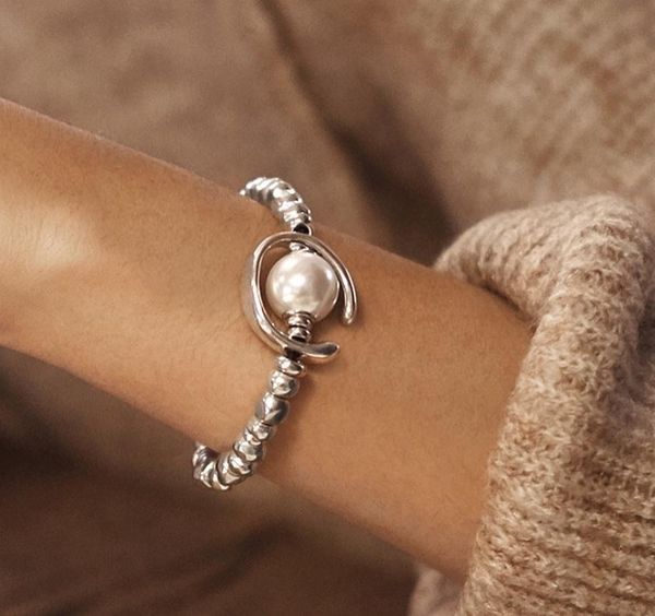 

bangle yisheng alloy bead bracelet silver clasp fashion with wholesale new 2021 european fashion gift bracelet, Black