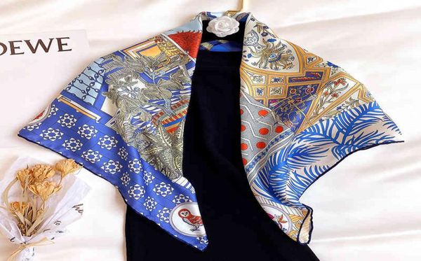

arrival twill silk scarf women neck headband fashion 2020 scarves bandana foulard femme hijab pashmina poncho shawls7644183, Blue;gray