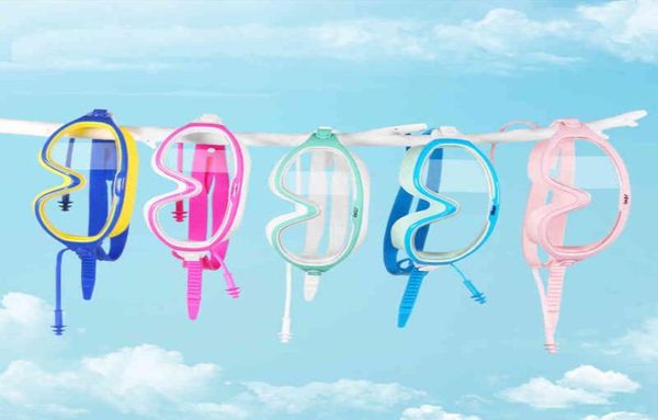 

kids macaron adjustable goggles colorful silica gel fog glasses earplugs for ming children swim eyewear1615753