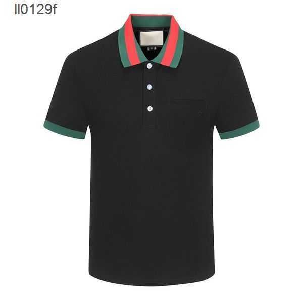 

2023 designer short sleeve polo shirt men's same fashion business clothing black polo embroidered collar details multi-color multi-colo, White;black