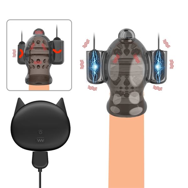 

other panties 20 vibration frequencies glans training vibrating sleeve male penile harder longer train props masturbator massage, Black;white