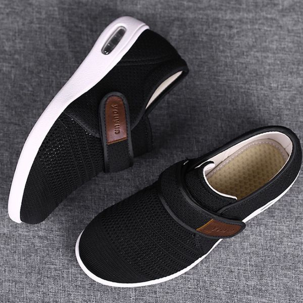 

dress shoes xihaha breathable orthopedics wide feet swollen thumb eversion adjusting soft comfortable diabetic walking 230522, Black