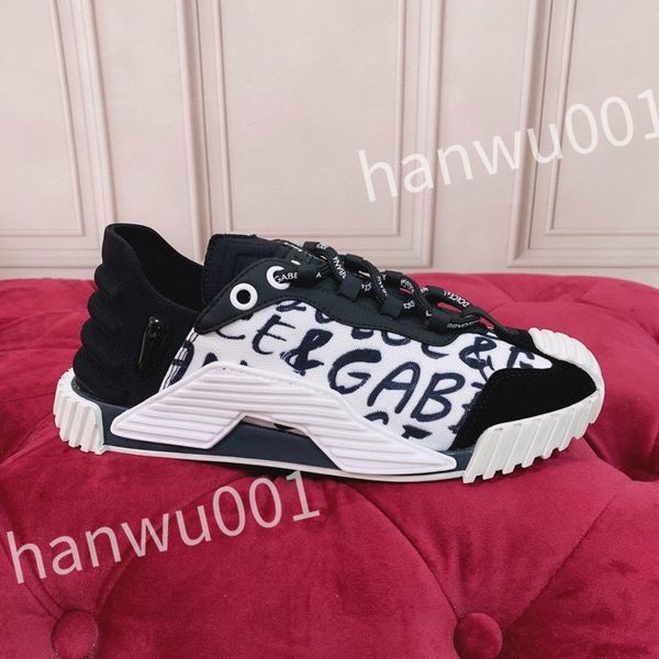 

designer fashion mens casual shoes striped vintage shoes vintage trainers lace-up platform sneaker, Black