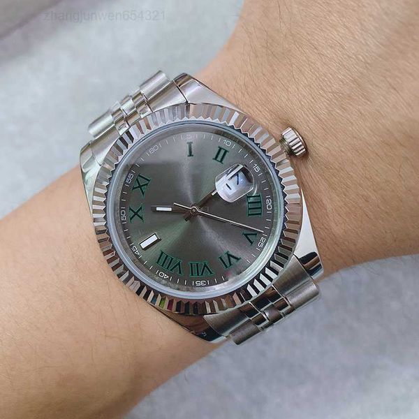 

steel wimbledon st9 dial bezel watch 41mm automatic mechianical wristwatches jubilee strap sapphire glass movement mens watches, Slivery;black