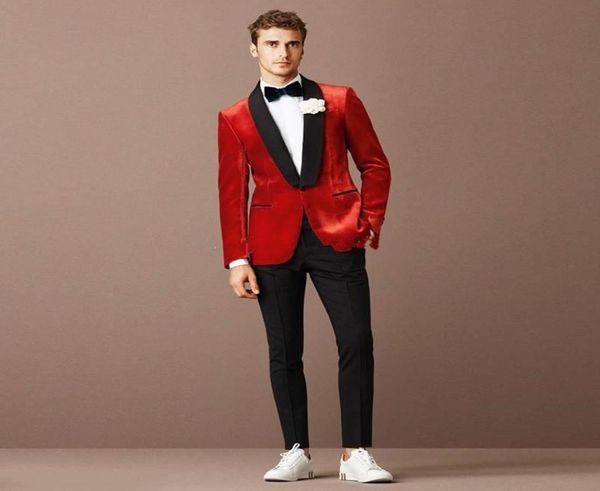 

new popular design one button red wedding groom tuxedos shawl lapel groomsmen mens dinner blazer suits jacketpantstie 6483384930, Black;gray