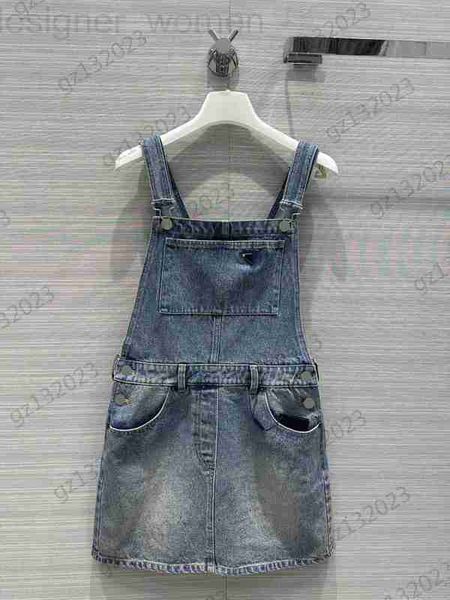 

basic & casual dresses designer denim strappy dress metal safety buckle design cuffless pocket imported twill fabric joker slimming maxiskit, Black;gray