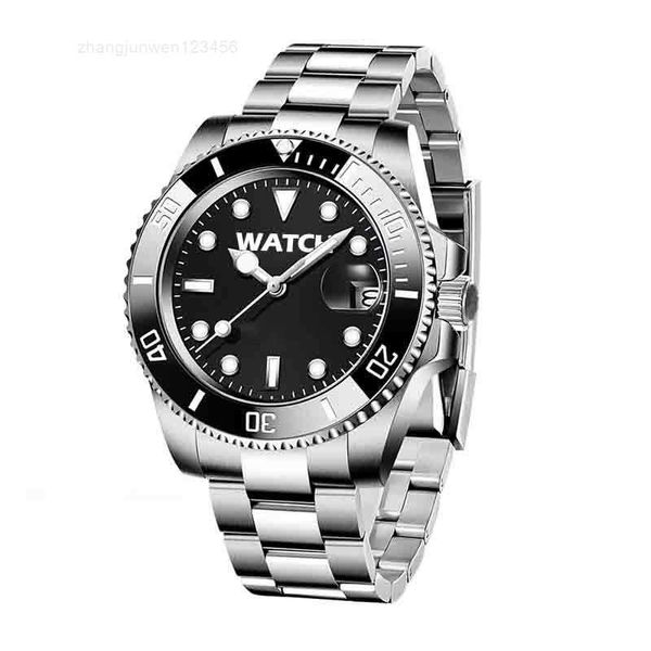 

mens automatic mechanical ceramics watches 41mm full stainless steel gliding clasp swim wristwatches sapphire luminous watch montre de luxe, Slivery;black